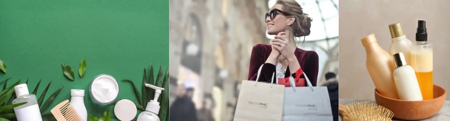 Collage aus Beauty- und Shopping-Themen für Goldwell Handcreme & Reinigung