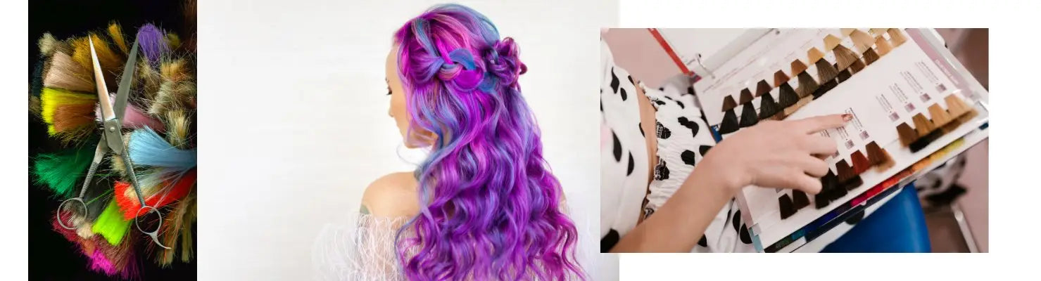 Haarfarben Collection zeigt Hairdressing und Coloring Konzept in modernem Salonbereich