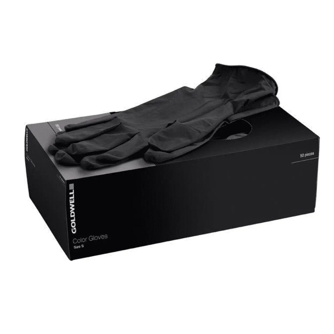 Schwarze Färbehandschuhe auf Spenderbox für Goldwell Färbehandschuhe schwarz