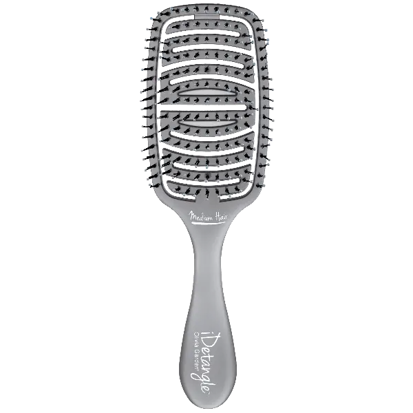Grauer Haarbürste mit belüftetem Kopf, Olivia Garden iDetangle Medium Haarbürste