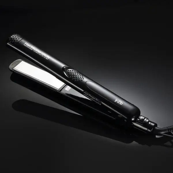 Schwarzes Haarglätteisen Olymp Hairmaster Iron y2b für glattes, glänzendes Haar