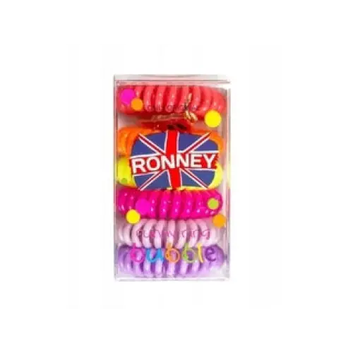 Bunte Spiral-Haargummis im Pack für professionellen Style Ronney Bubble Ring