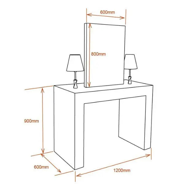 Sibel Styling Friseurbedienplatz Spiegel mit Lampen - Friseurbedienplatz