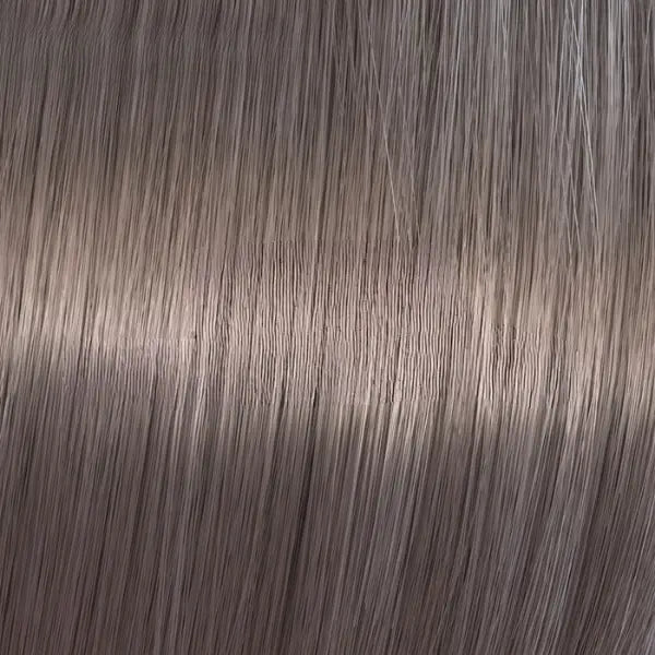 Gerade silbergraue Haarsträhnen mit Wella Shinefinity Zero Lift Glaze