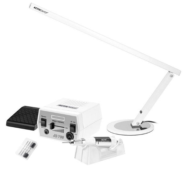 Activ Power JD700 Elektrische Nagelfräser + Schreibtischlampe Slim 20W Weiß