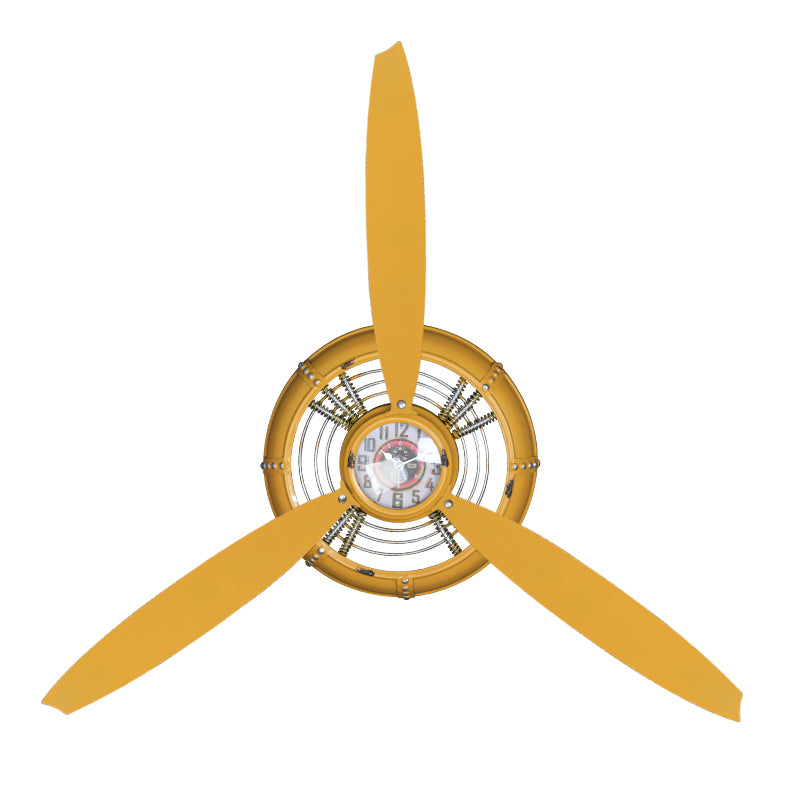 Uhr Dekoration Propeller Gelb