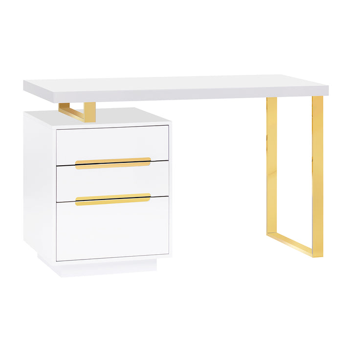 Kosmetiktisch 3311G Gold Weiß