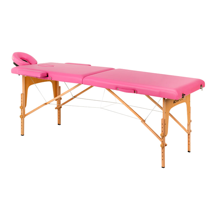 Klappbare Massageliege aus Holz Komfort 2 Segmente rosa