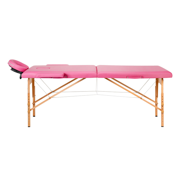 Klappbare Massageliege aus Holz Komfort 2 Segmente rosa