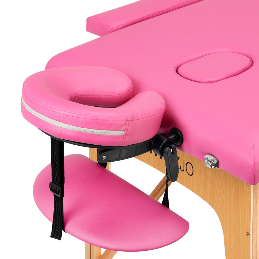 Klappbare Massageliege aus Holz Komfort 2 Segmente rosa