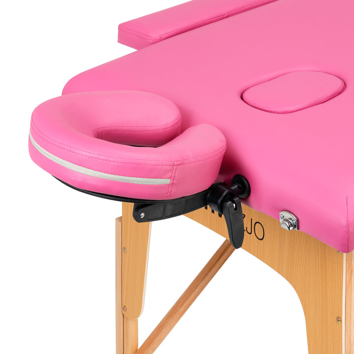 Klappbare Massageliege aus Holz Komfort 2 Segmente rosa