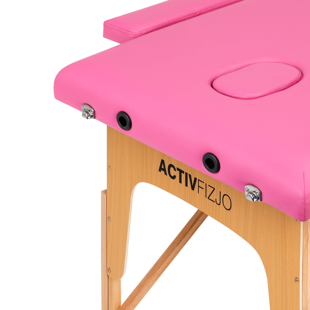 Klappbare Massageliege aus Holz Komfort 2 Segmente rosa