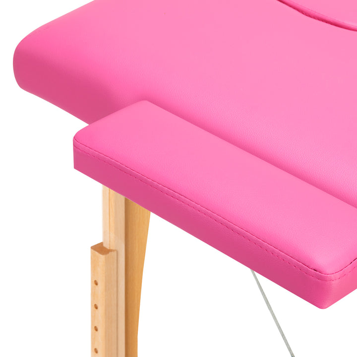 Klappbare Massageliege aus Holz Komfort 2 Segmente rosa