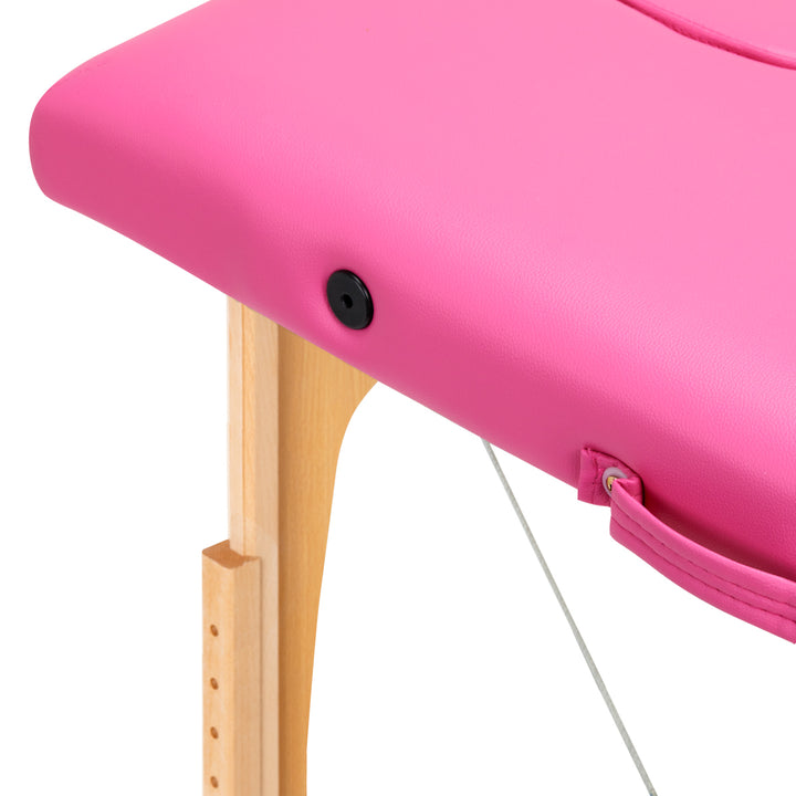 Klappbare Massageliege aus Holz Komfort 2 Segmente rosa