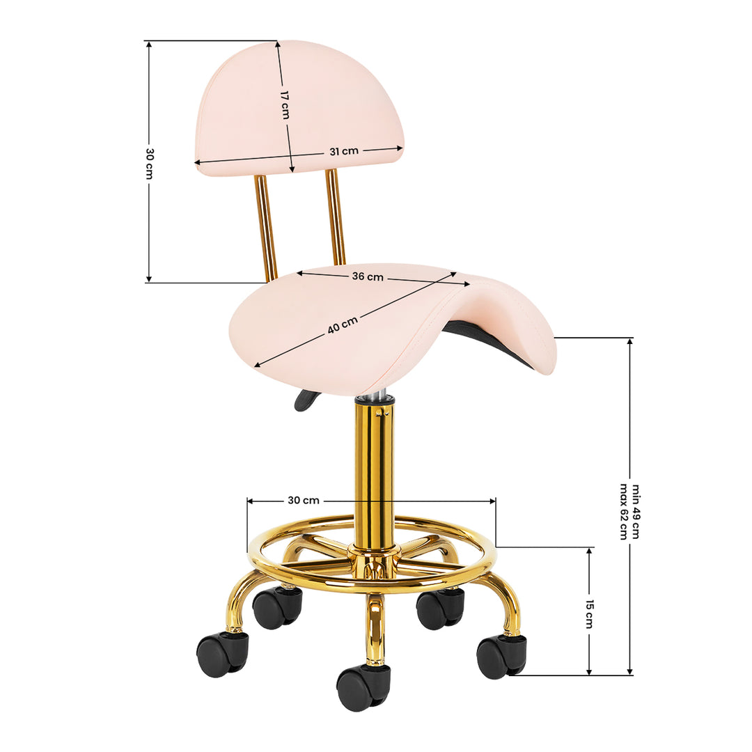 Kosmetikhocker 6001-G gold – pink