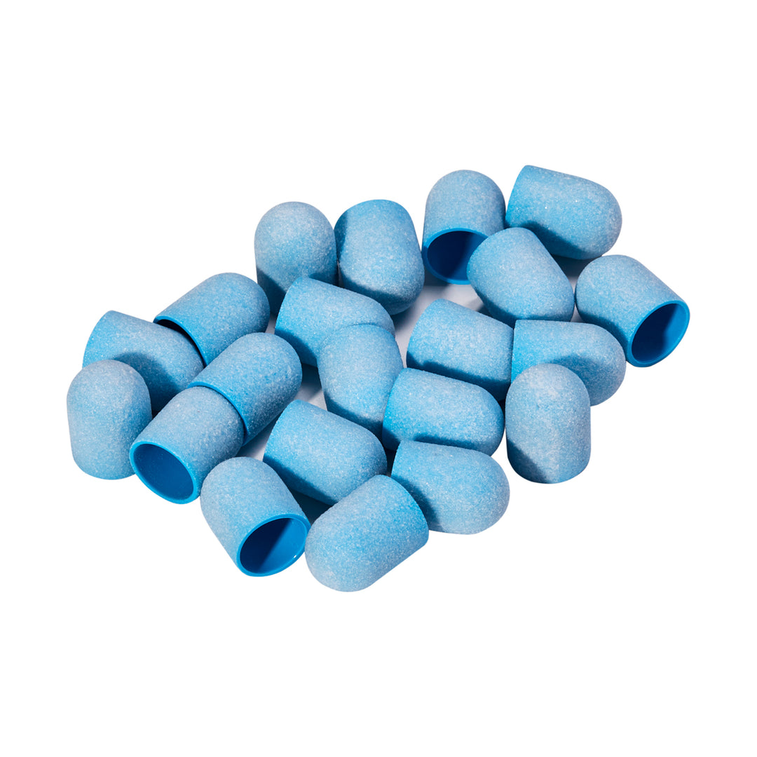 Exo blau med Schleifkappe 13mm /220 20pcs Hartkappe