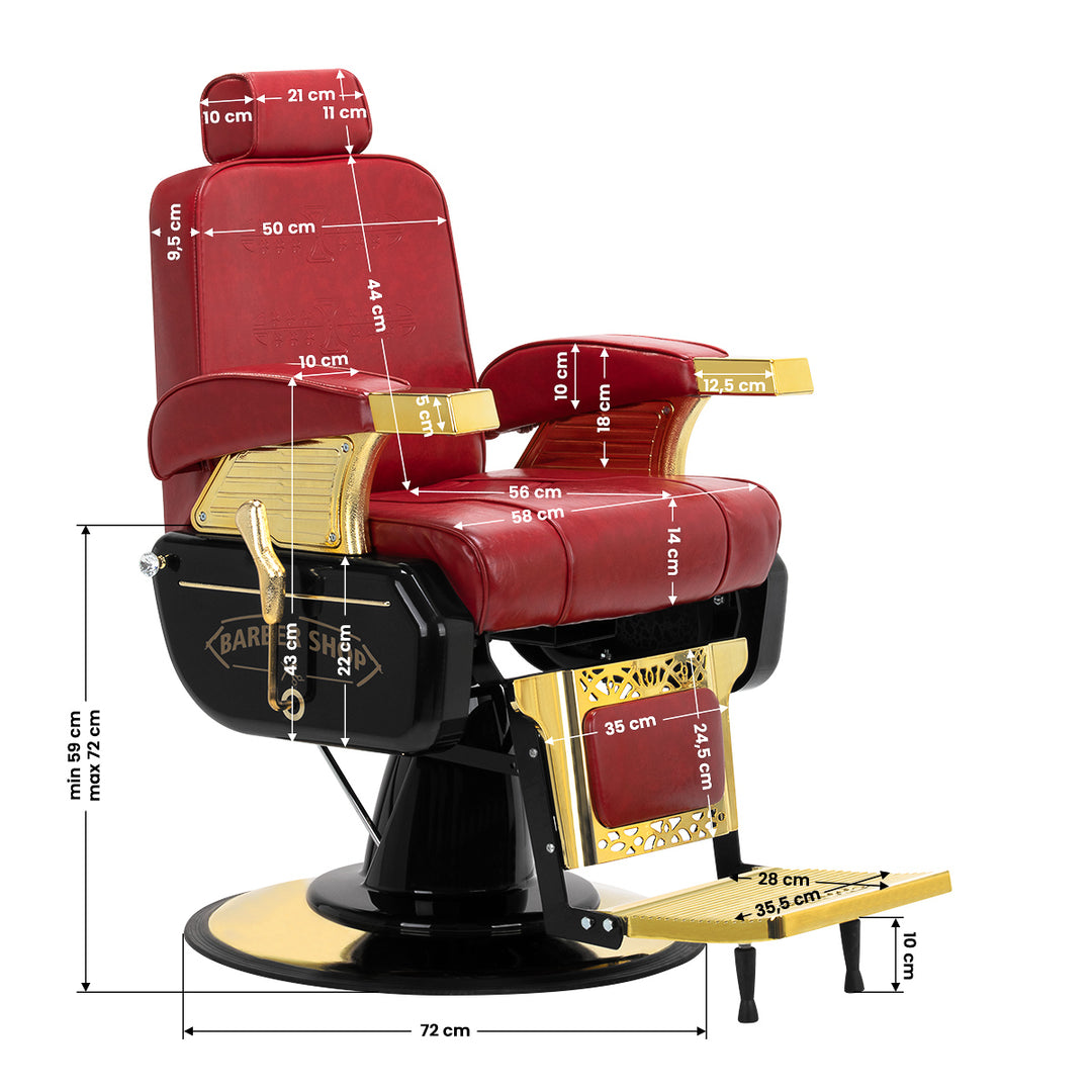 Hair System Barberstuhl MT-91 Rot