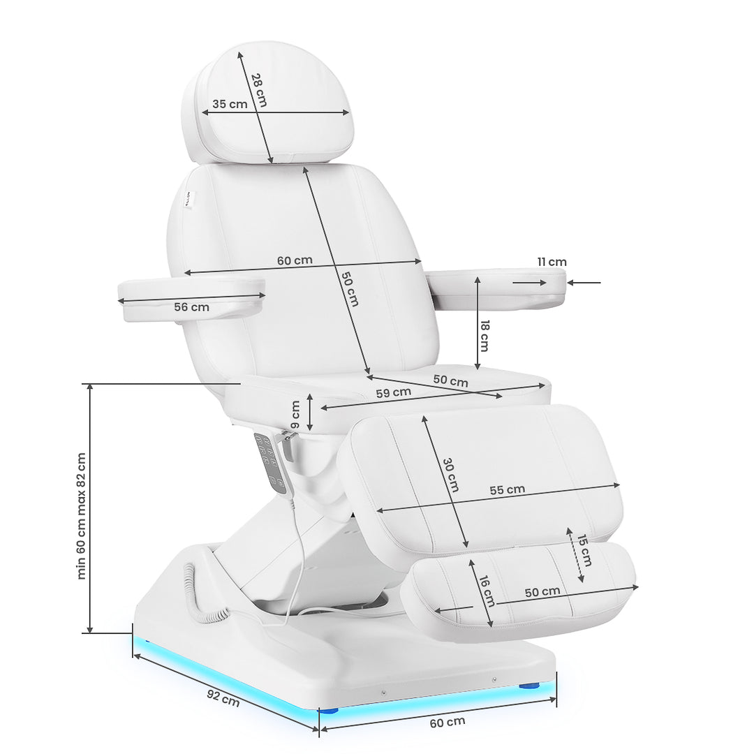 SILLON Elektrischer Kosmetiksessel Luxury 3 Motoren weiß