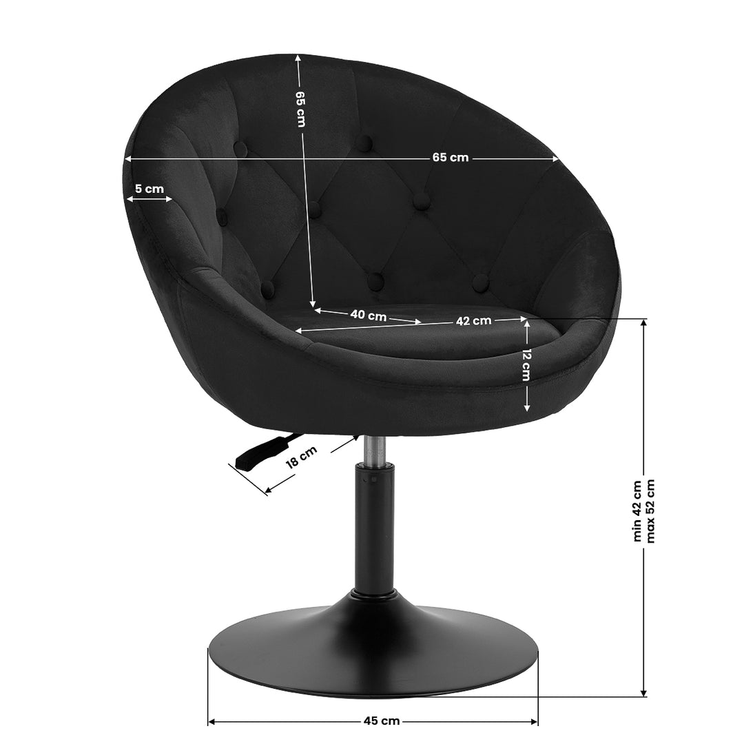 4Rico Drehstuhl QS-BL12G Schwarz