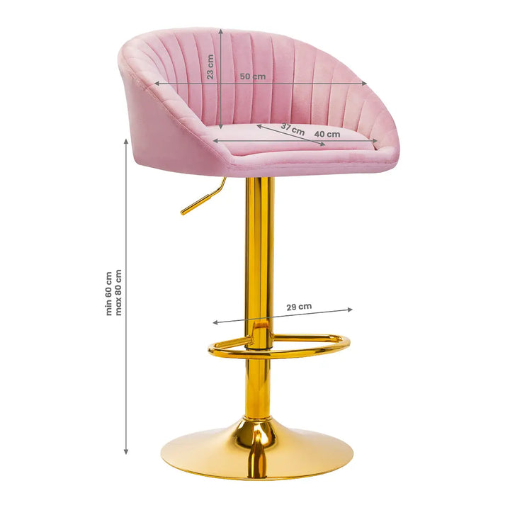 4Rico Barhocker QS-B16G Samt Rosa - Barhocker
