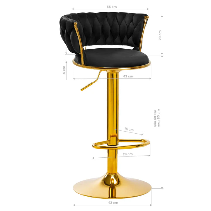 4Rico Barhocker QS-B313a samt schwarz - Barhocker