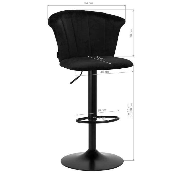 4Rico Barhocker QS-B801 samt schwarz - Barhocker