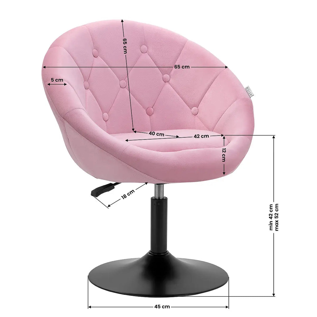 4Rico Drehstuhl QS-BL12G Rosa - Drehstuhl