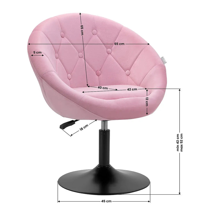 4Rico Drehstuhl QS-BL12G Rosa - Drehstuhl