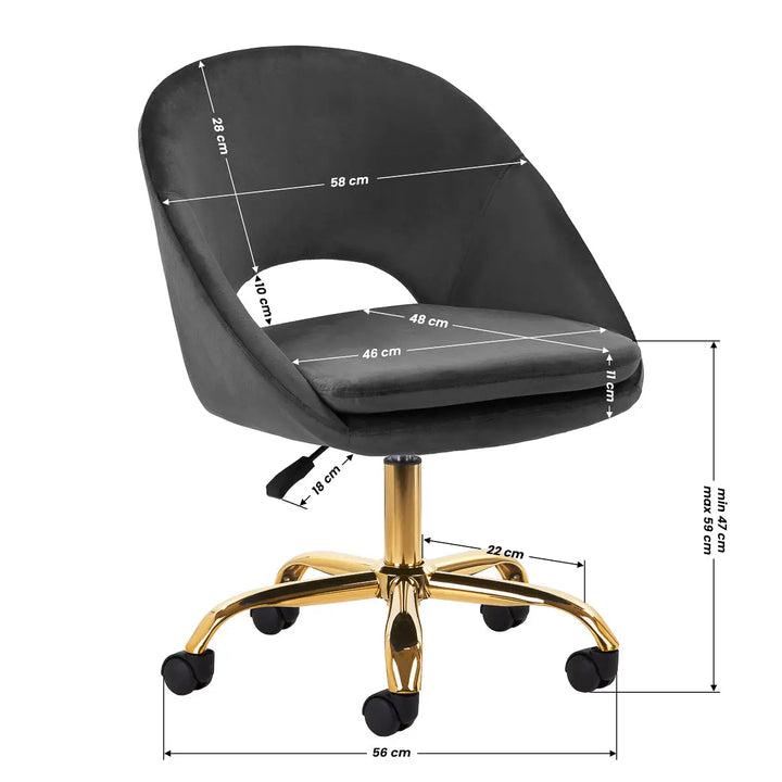 4Rico Drehstuhl QS-MF18G grau - Drehstuhl