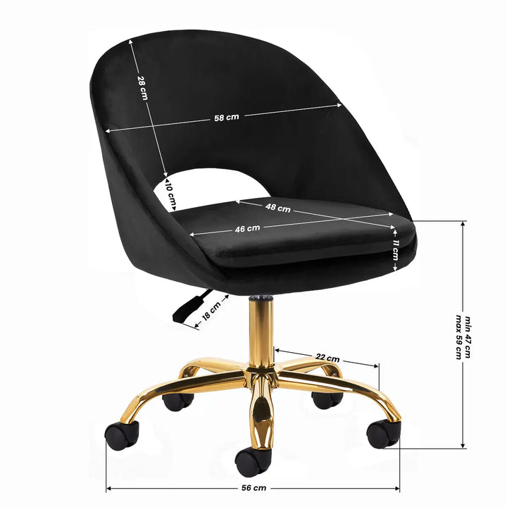 4Rico Drehstuhl QS-MF18G schwarz - Drehstuhl