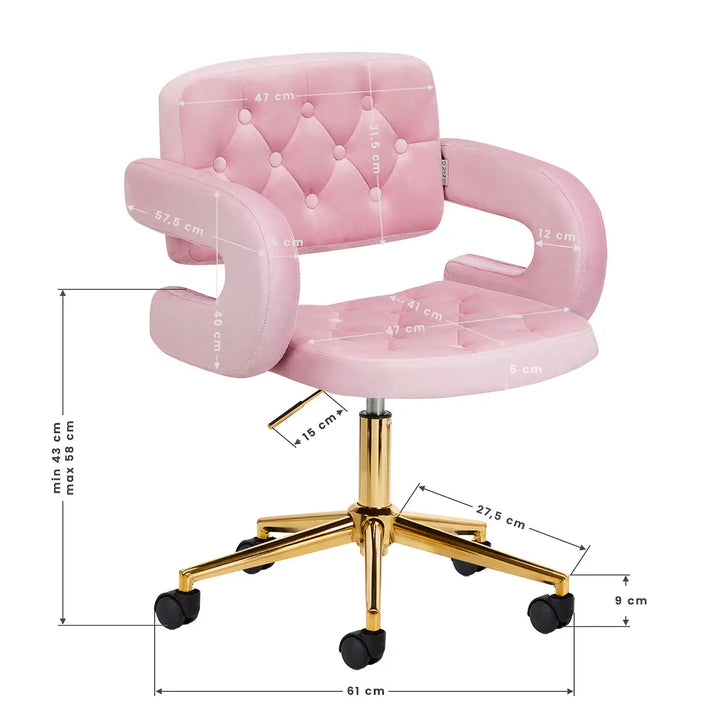 4Rico Stuhl QS-OF213G rosa - Kosmetikstuhl