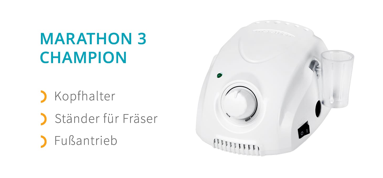 Saeyang Nagelfräser Marathon 3 Champion Weiß + SH30N