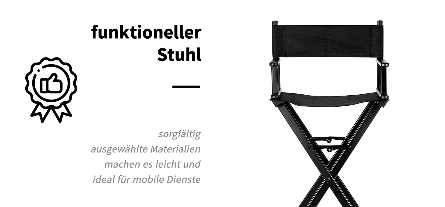 Gabbiano Klappbarer Schminkstuhl Aluminium Schwarz