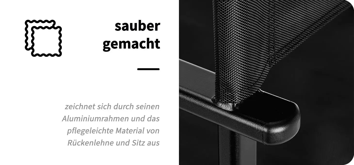 Gabbiano Klappbarer Schminkstuhl Aluminium Schwarz