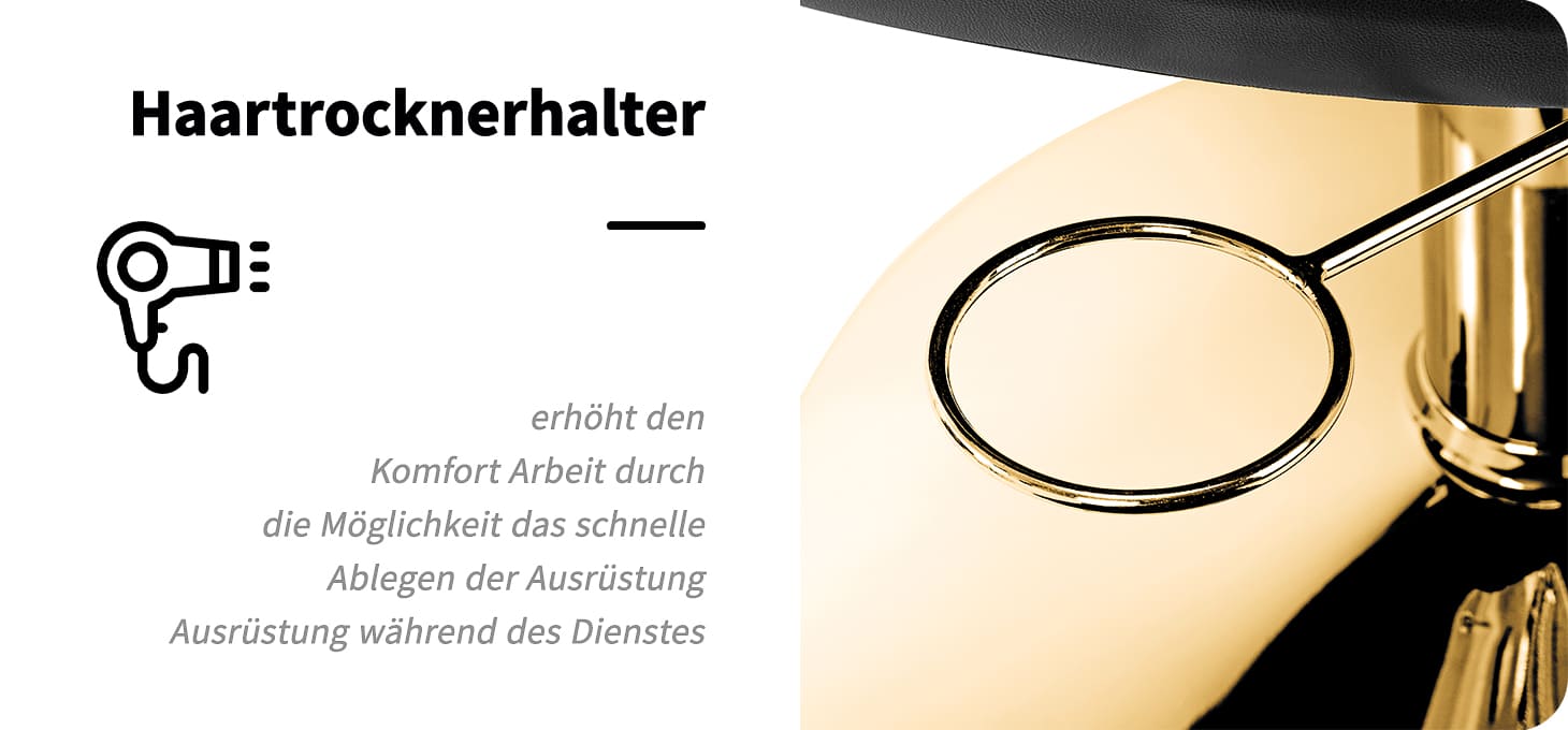 Gabbiano Friseurstuhl Parma Gold Schwarz