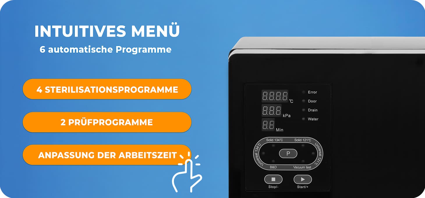 LAFOMED AUTOKLAV STANDARD LINE LFSS08AA LED MIT DRUCKER 8 L KL. B MEDICAL SCHWARZ
