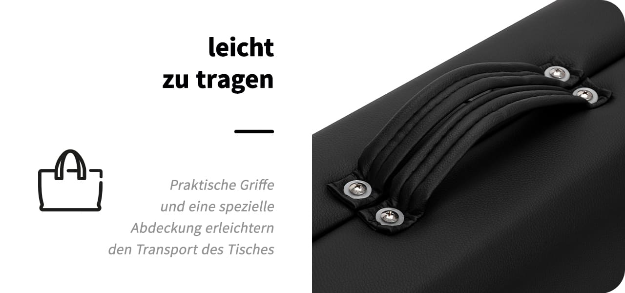 Klapp-Massageliege Komfort LUX 190X70 2-teilig Schwarz