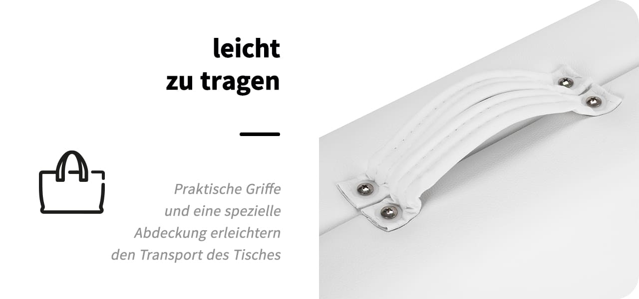 Klapp-Massageliege Komfort LUX 190X70 2-teilig Weiß
