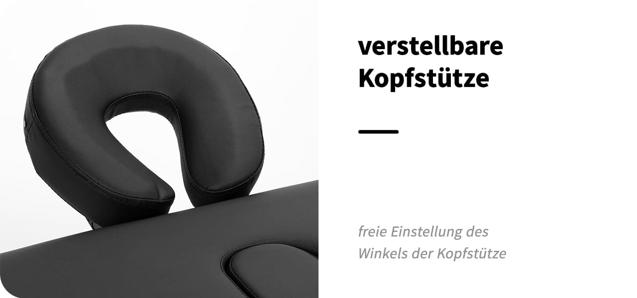 Klapp-Massageliege Komfort LUX 190X70 3-teilig Schwarz
