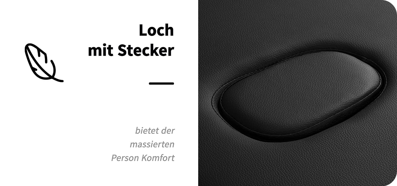 Klapp-Massageliege Komfort LUX 190X70 3-teilig Schwarz