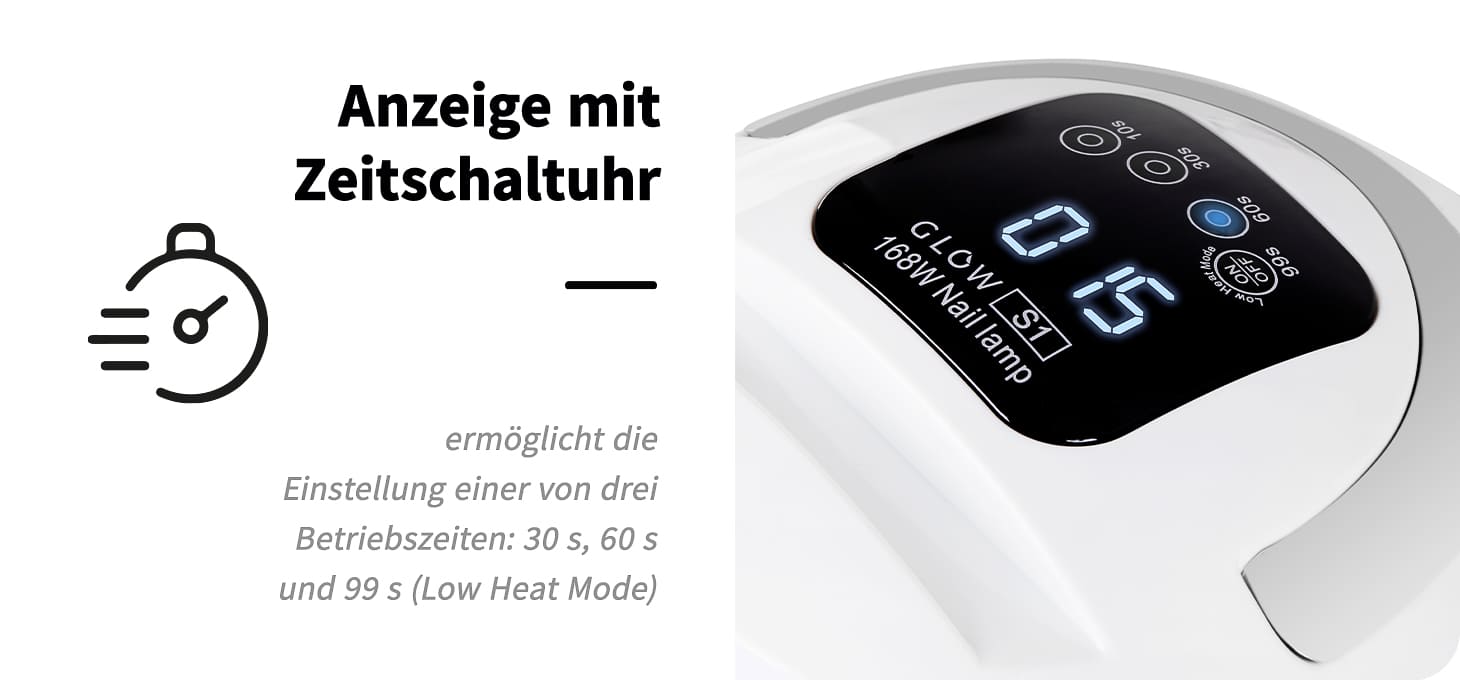 Nagellampe UV DUAL LED GLOW S1 168W SILBER