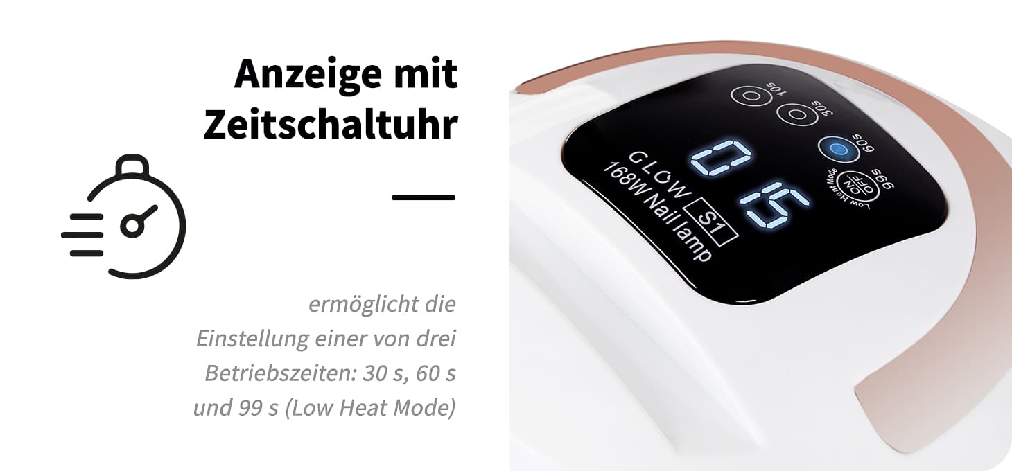 Nagellampe UV DUAL LED GLOW S1 168W GOLD