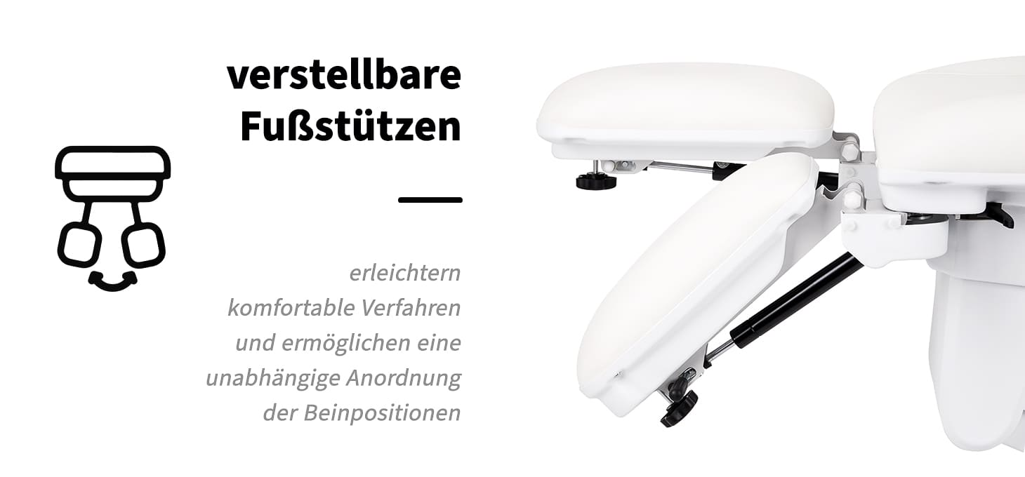 Sillon Kosmetikstuhl Elektrisch Basic PEDI 3 Motoren weiß