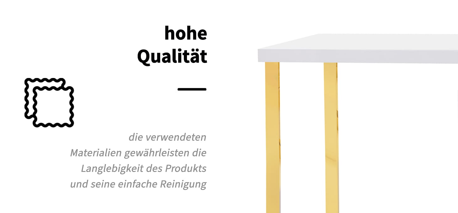 Kosmetiktisch 3311G Gold Weiß