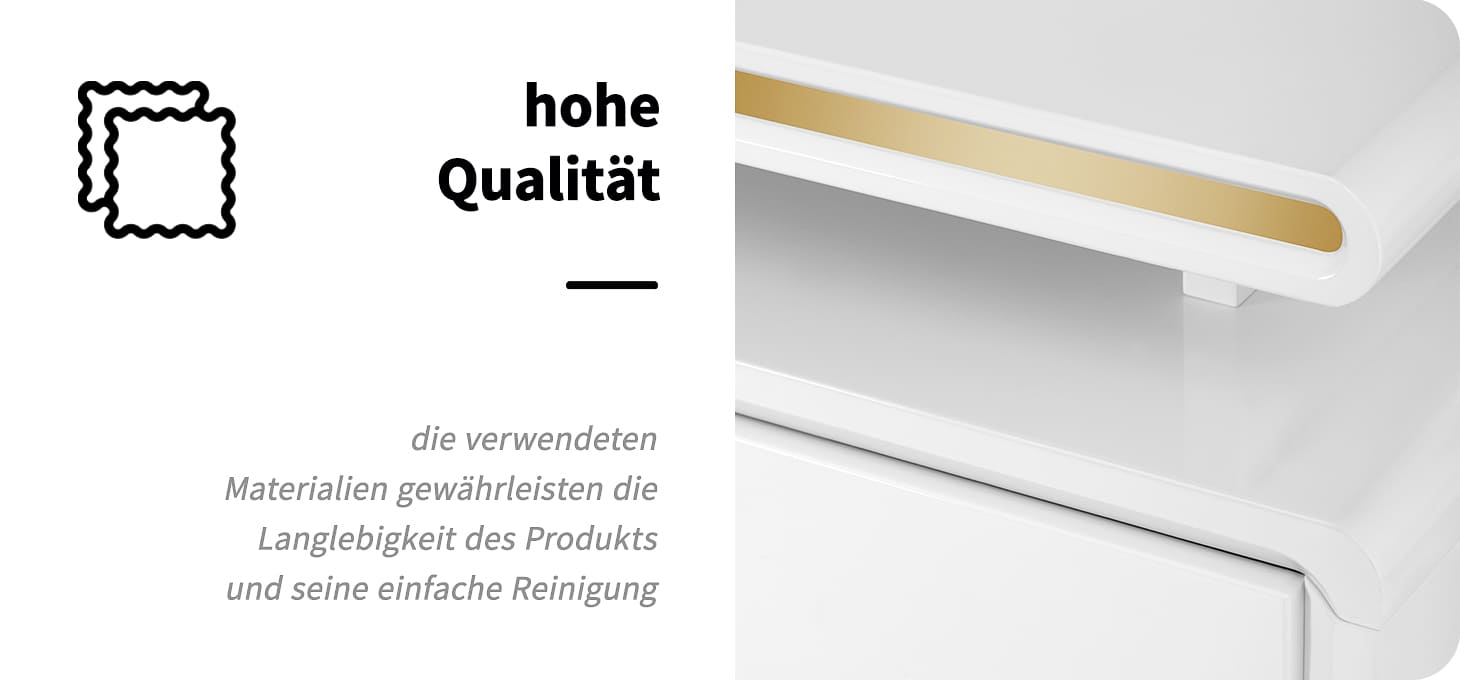 Kosmetiktisch 3309G gold weiß