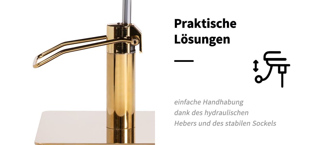 Gabbiano Friseurstuhl Malaga Gold Schwarz