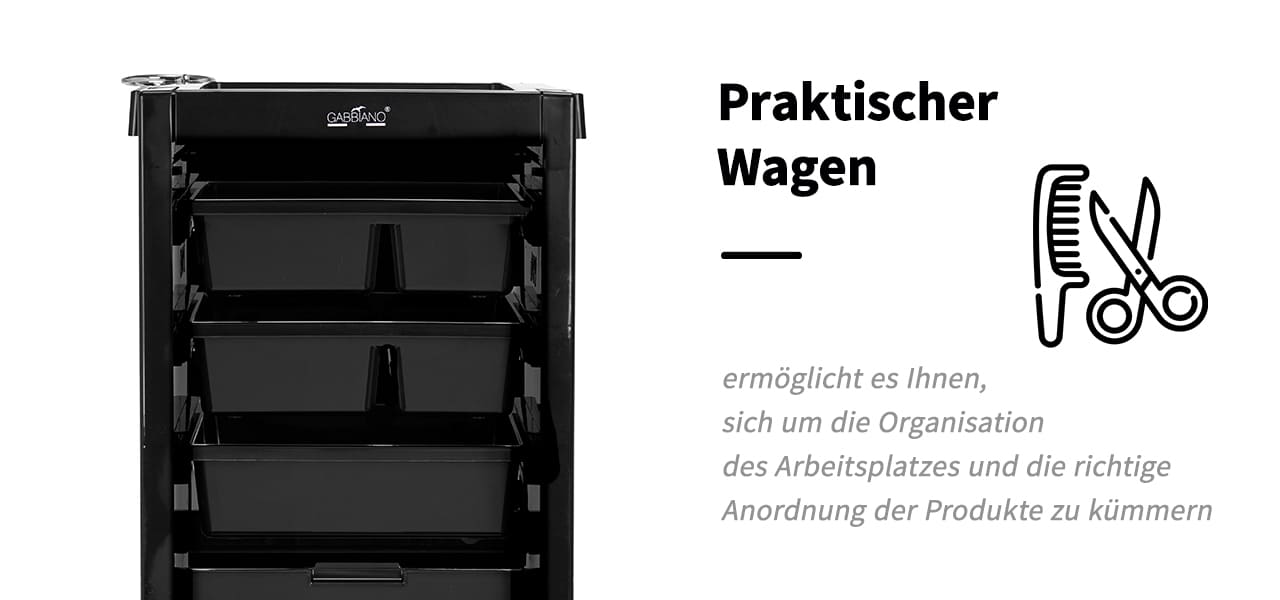 Gabbiano Friseurwagen 68B schwarz