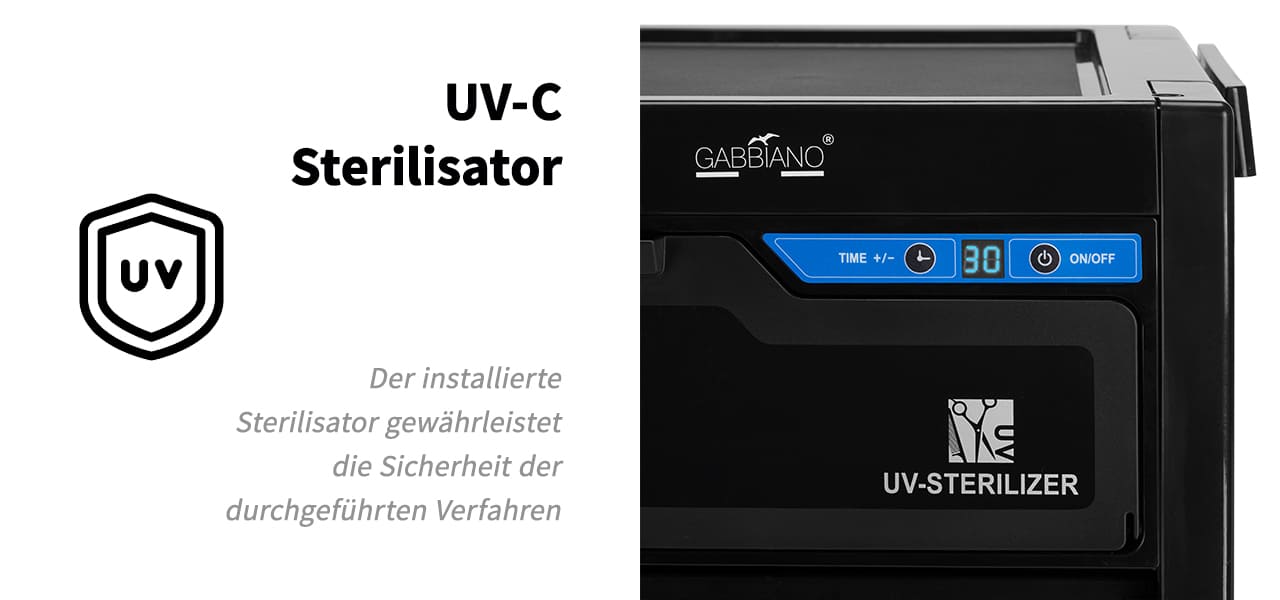 Gabbiano Friseurwagen mit UV-Sterilisator 68UV schwarz