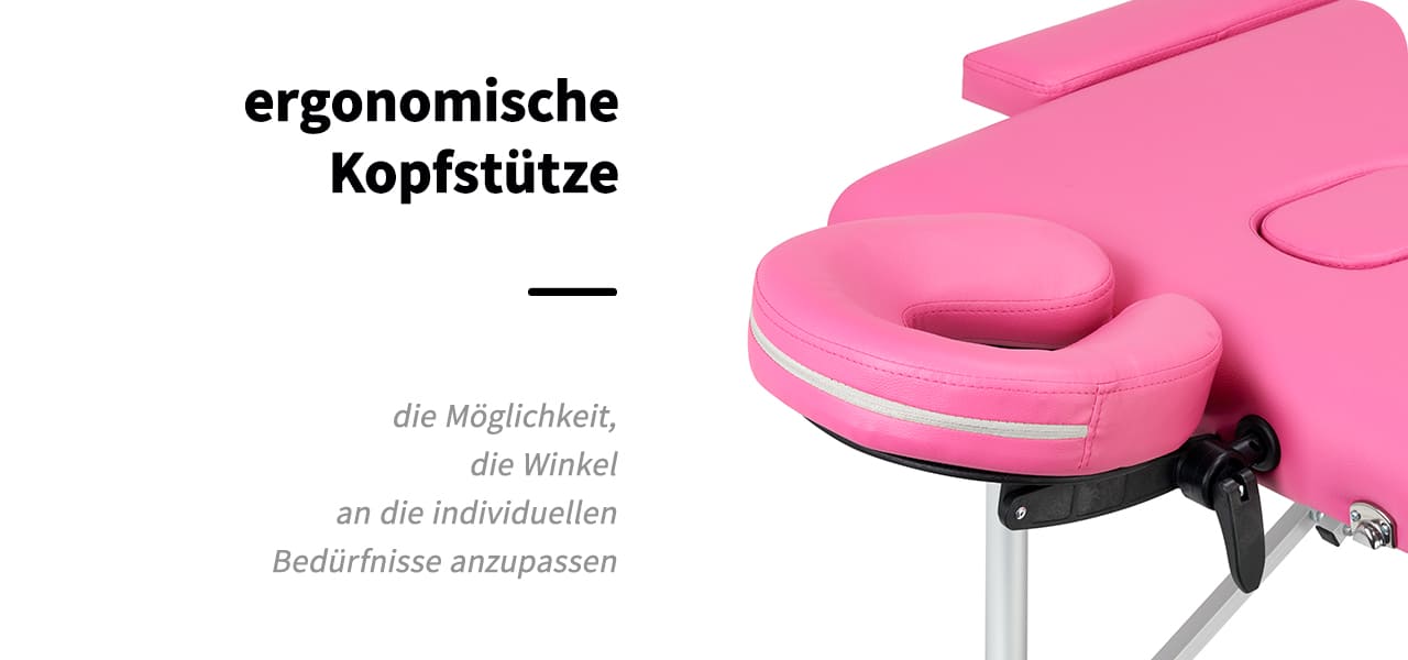 Klappbare Massageliege Aluminium Komfort Activ Fizjo 2 Segmente rosa