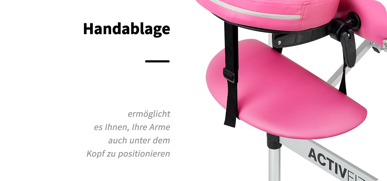 Klappbare Massageliege Aluminium Komfort Activ Fizjo 2 Segmente rosa